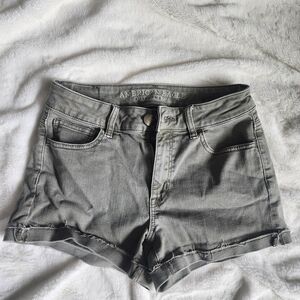 American Eagle Outfitters Women's Washed Gray Jean Shorts
